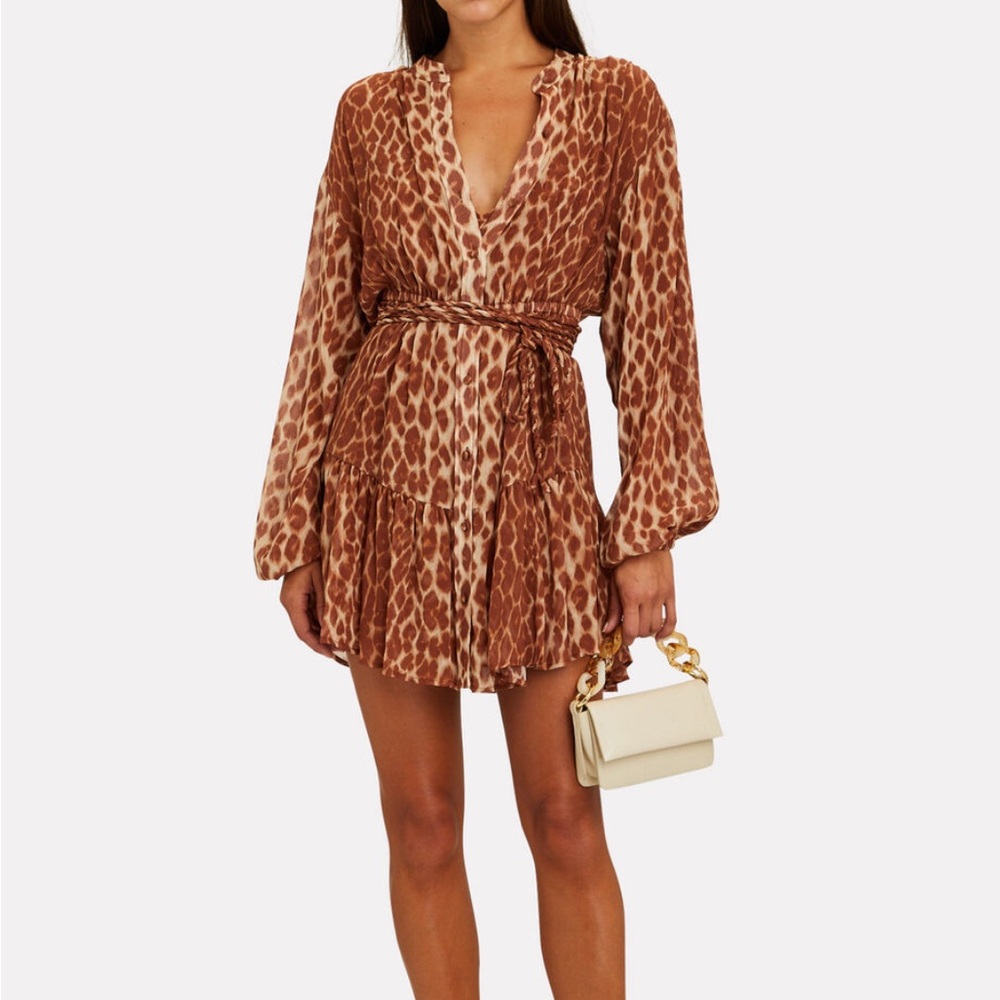 A.L.C leopard button down mini dress